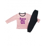 Детска пижамка за момиче с цифри и име