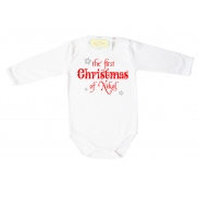 Боди с надпис на английски език The First Christmas of.....
