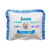 Възглавничка визитка със снимка и данните на детето